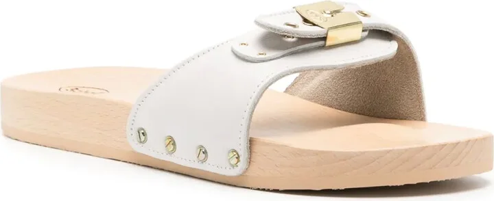 Pescura wood-sole leather slides - Image 2