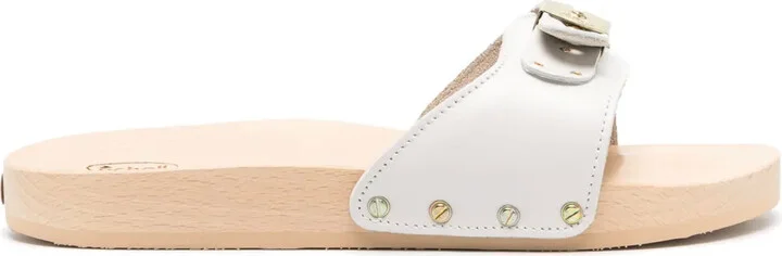 Pescura wood-sole leather slides