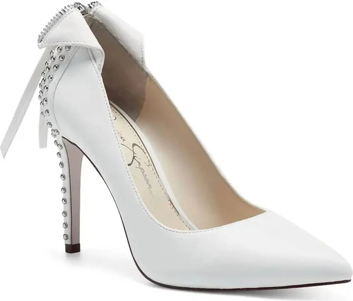 Pestara Studded Pumps In Bright White