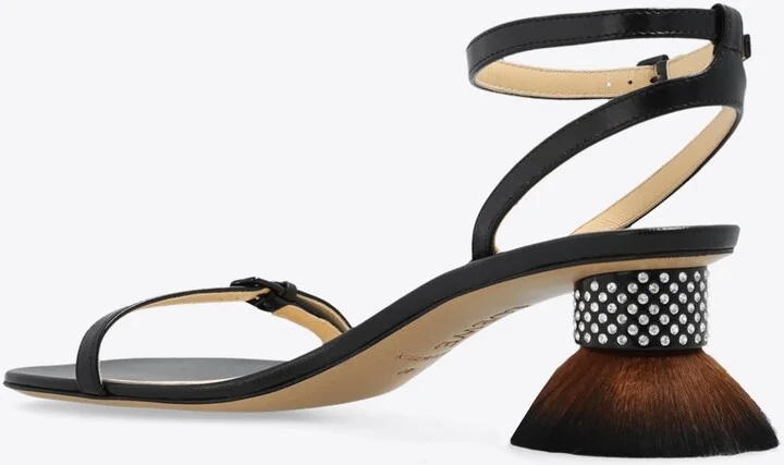 Petal 40 Brush Heel Leather Sandals - Image 2