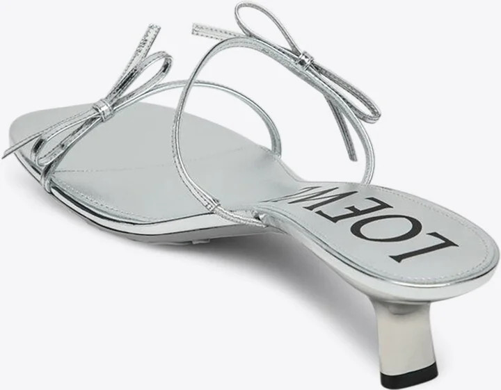 Petal 45 Metallic Leather Sandals - Image 2