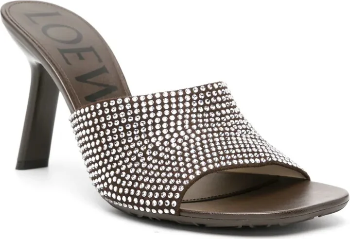 Petal 90mm rhinestone-embellished leather sandals - Image 2