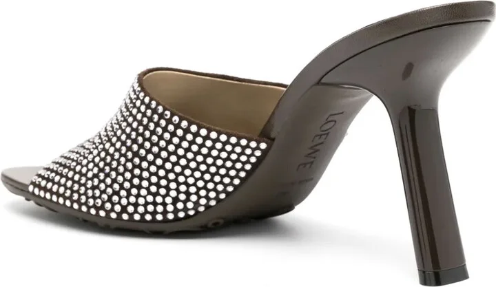 Petal 90mm rhinestone-embellished leather sandals - Image 3