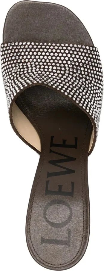 Petal 90mm rhinestone-embellished leather sandals - Image 4