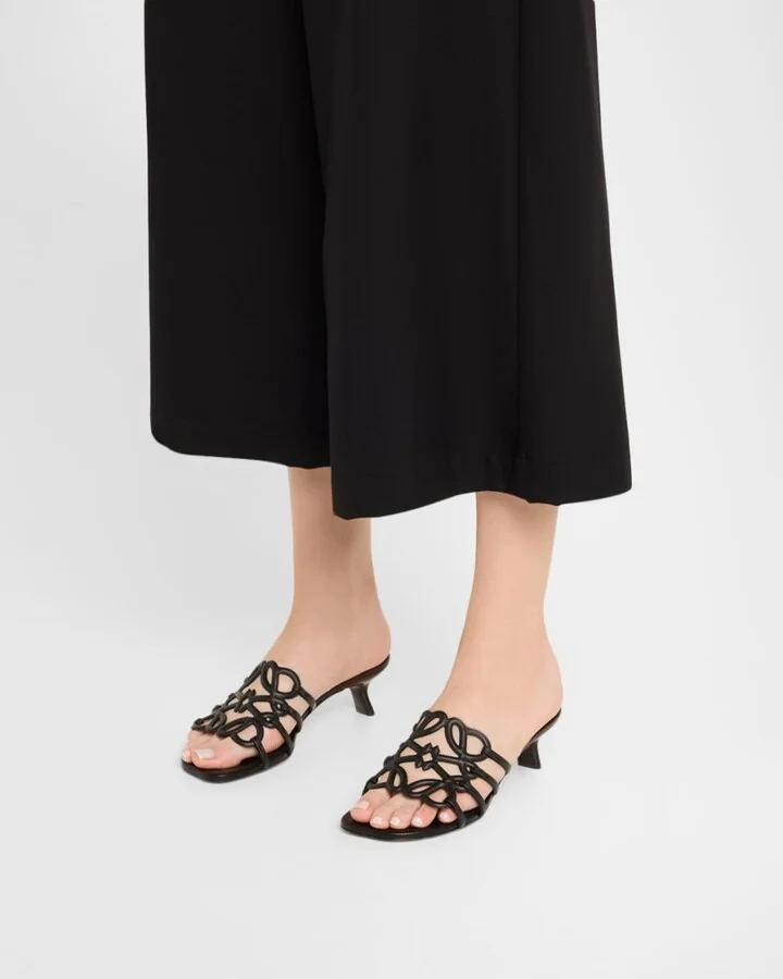 Petal Anagram Leather Caged Mule Sandals - Image 2