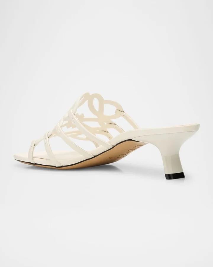 Petal Anagram Leather Caged Mule Sandals - Image 3