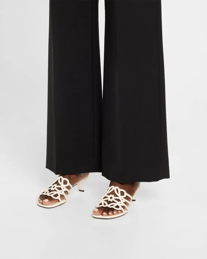 Petal Anagram Leather Caged Mule Sandals - Image 10