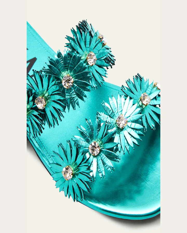 Petal Flower Crystal Sandals - Image 2