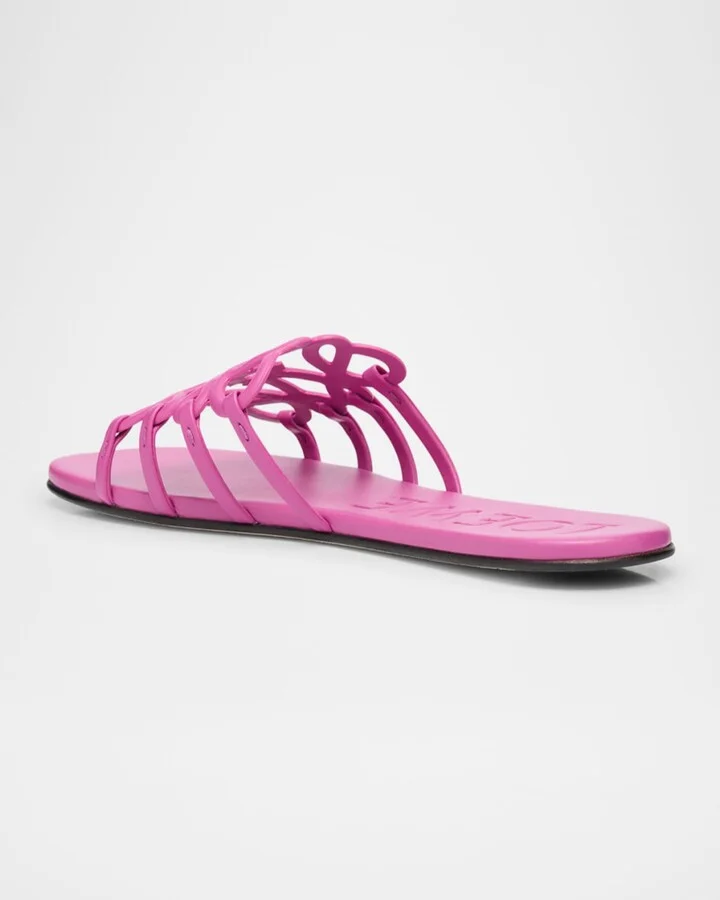 Petal Leather Anagram Slide Sandals - Image 5