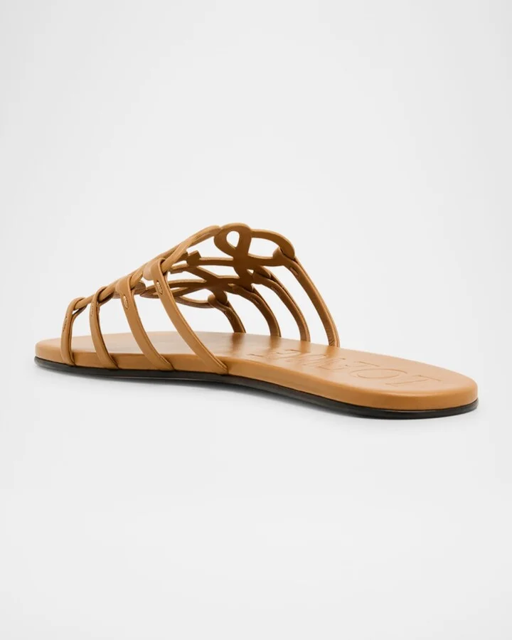 Petal Leather Anagram Slide Sandals - Image 10