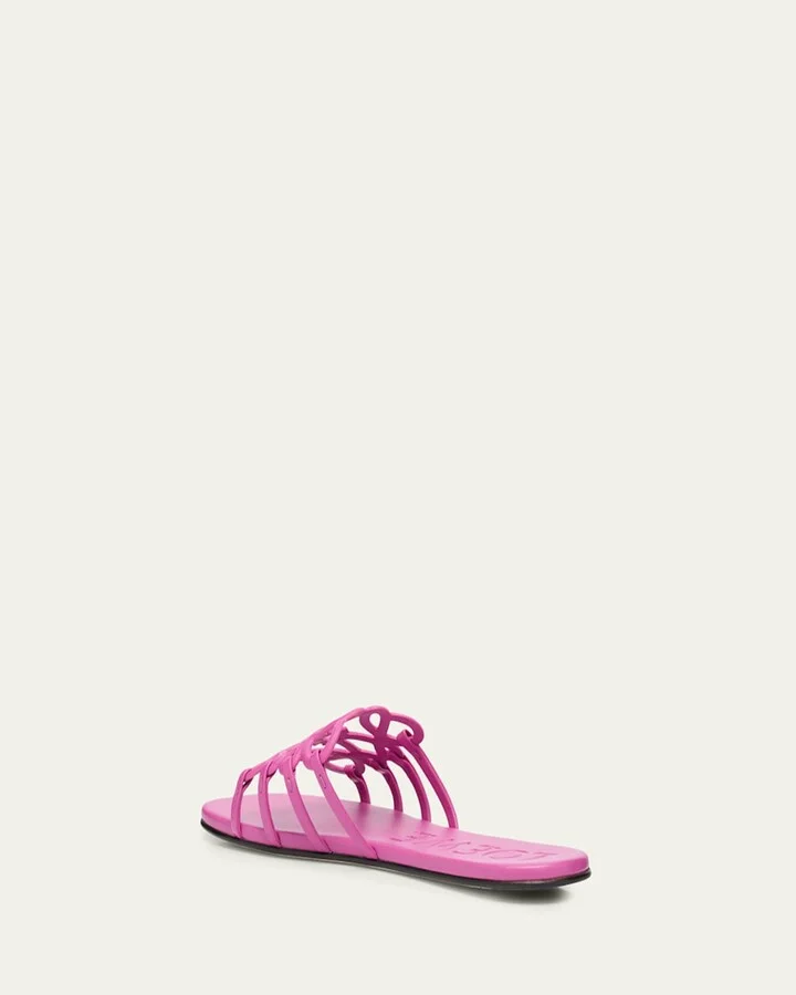 Petal Leather Anagram Slide Sandals - Image 4