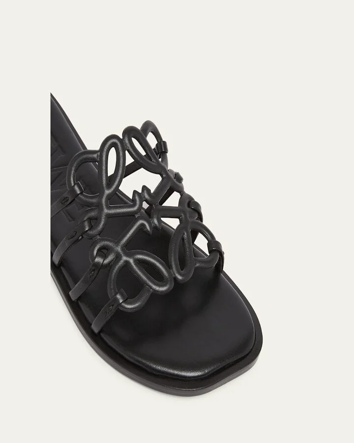 Petal Leather Anagram Slide Sandals - Image 7