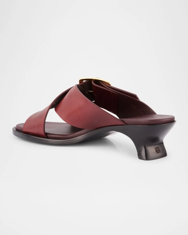 Petal Leather Buckle Slide Sandals - Image 7
