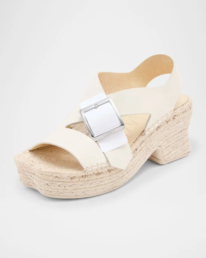 Petal Leather Platform Espadrille Sandals - Image 2