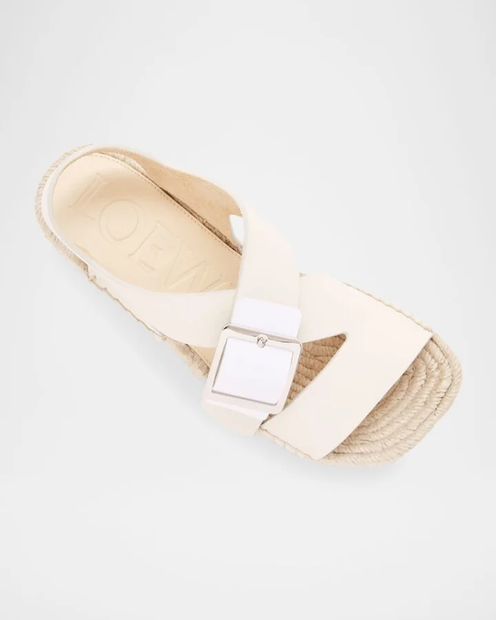 Petal Leather Platform Espadrille Sandals - Image 3