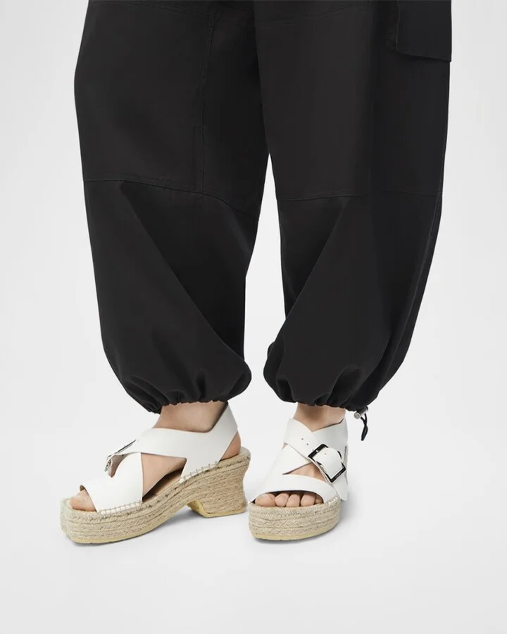 Petal Leather Platform Espadrille Sandals - Image 4