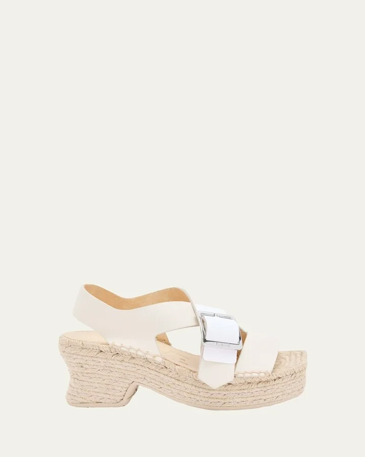 Petal Leather Platform Espadrille Sandals