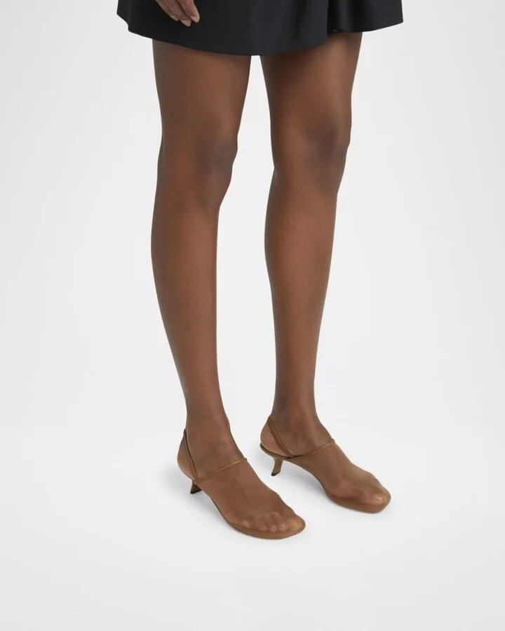 Petal Mesh Slingback Pumps - Image 3
