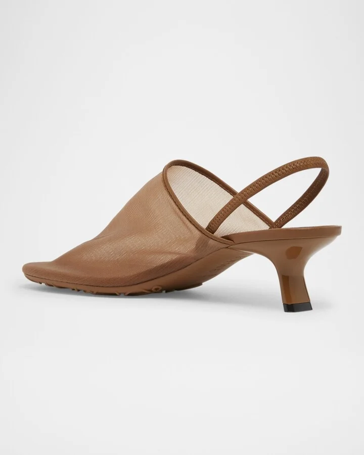 Petal Mesh Slingback Pumps - Image 4