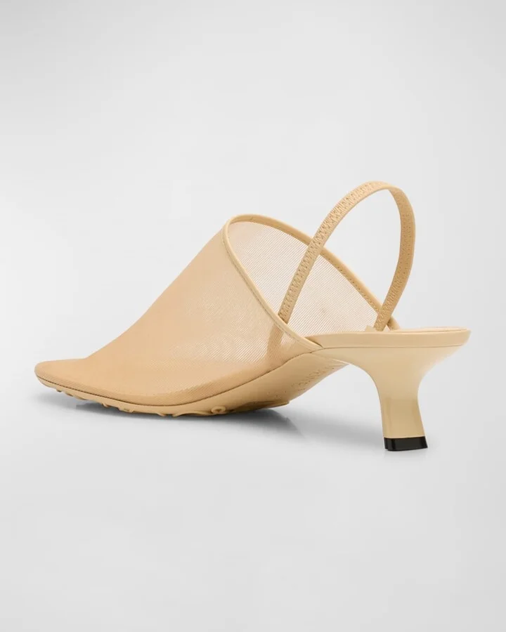 Petal Mesh Slingback Pumps - Image 6