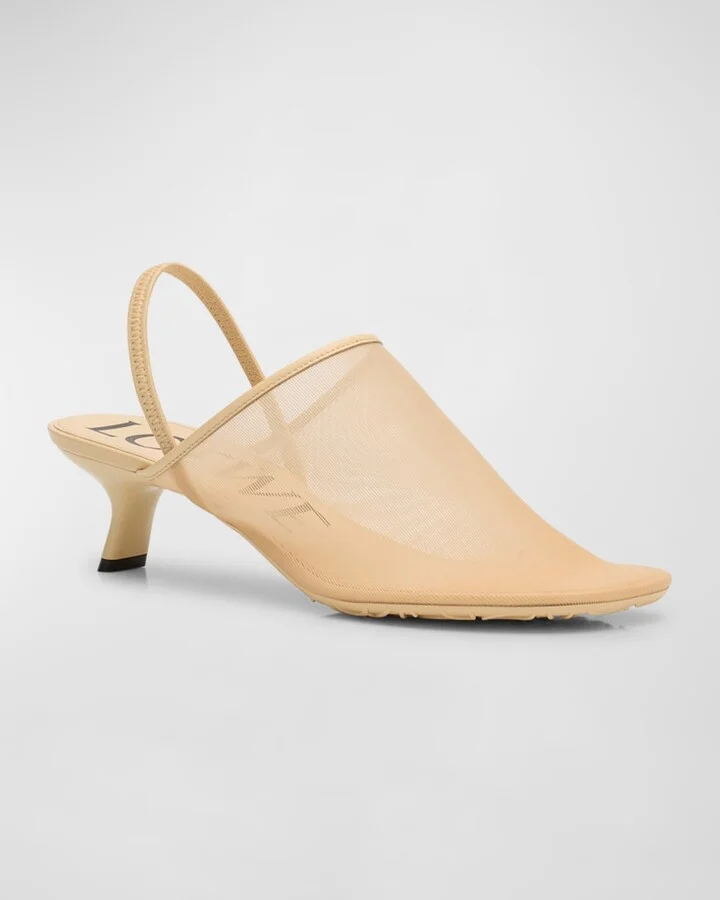 Petal Mesh Slingback Pumps - Image 7