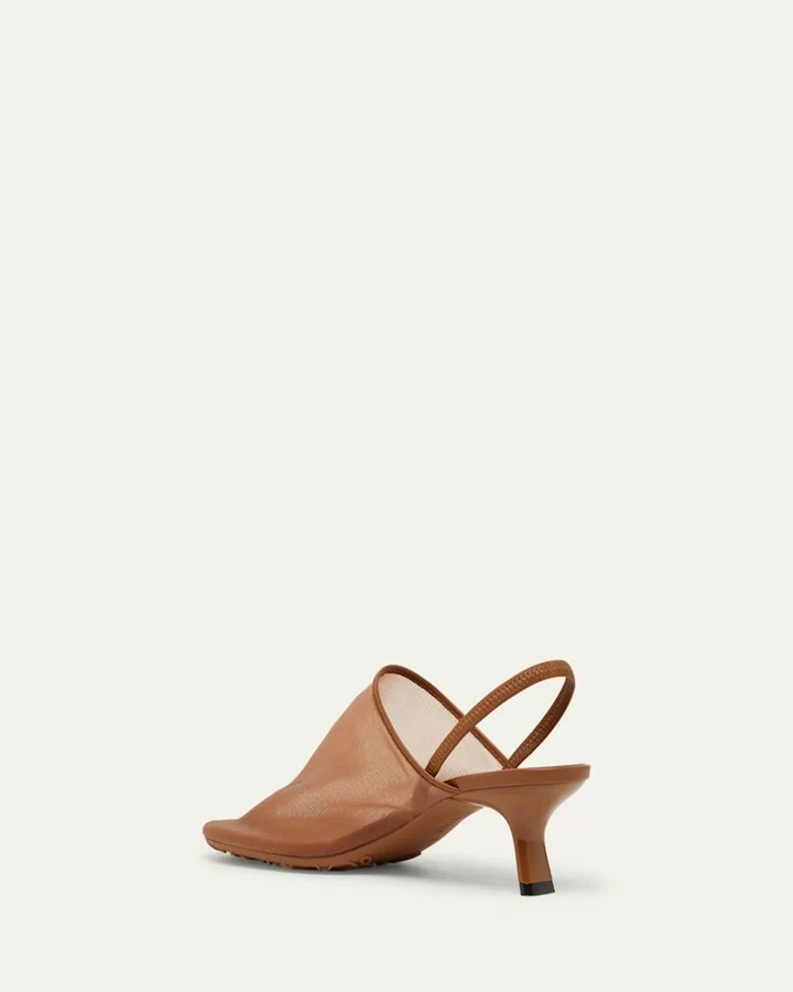 Petal Mesh Slingback Pumps - Image 8