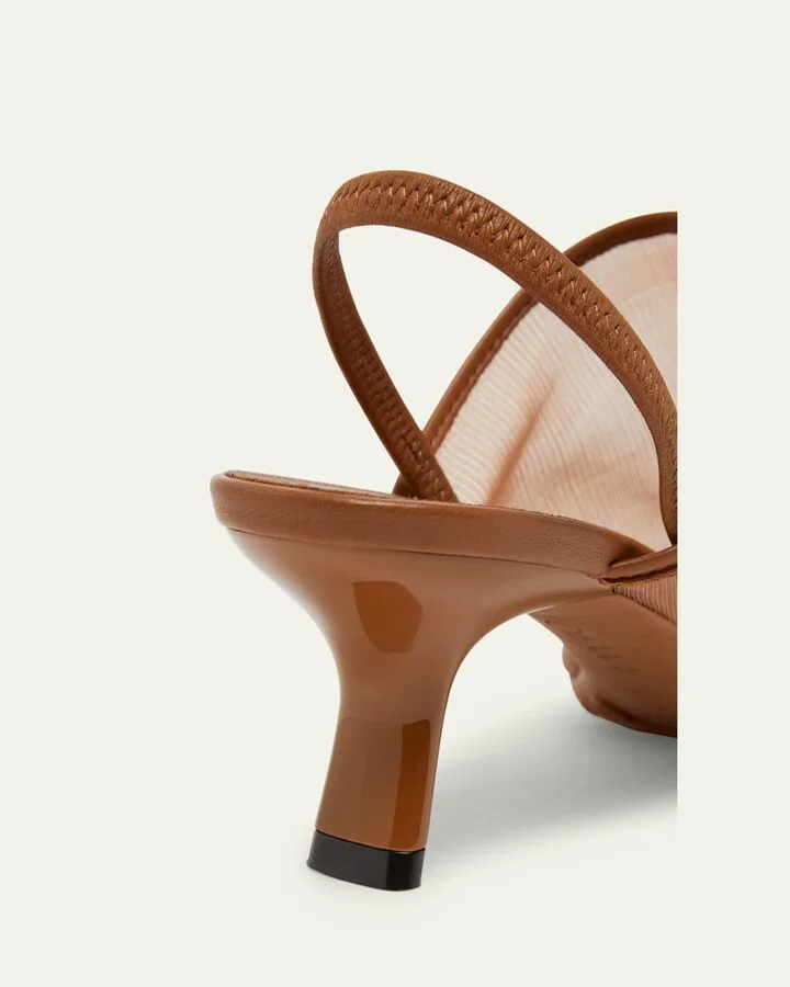Petal Mesh Slingback Pumps - Image 11