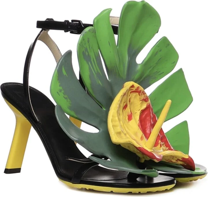 Petal Monstera Leather Sandals - Image 2
