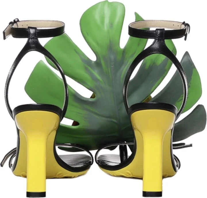 Petal Monstera Leather Sandals - Image 3