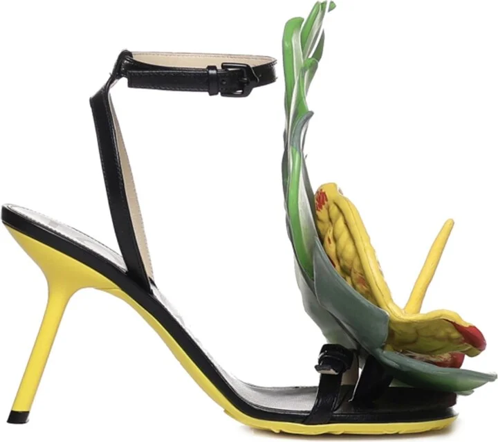 Petal Monstera Leather Sandals