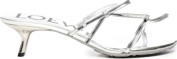Petal Sandals In Metallic Calfskin