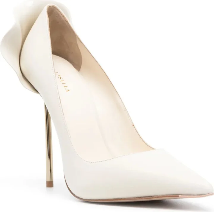 Petalo 12mm ruffled-detail leather pumps - Image 2