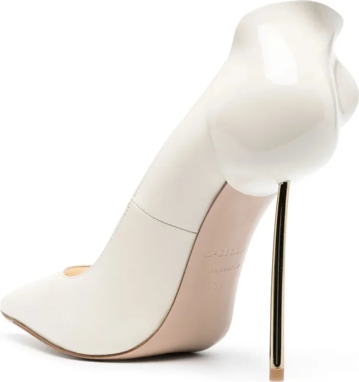 Petalo 12mm ruffled-detail leather pumps - Image 3
