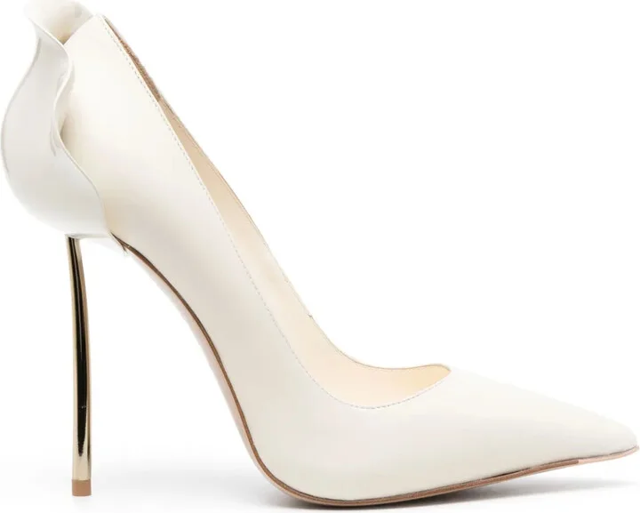 Petalo 12mm ruffled-detail leather pumps