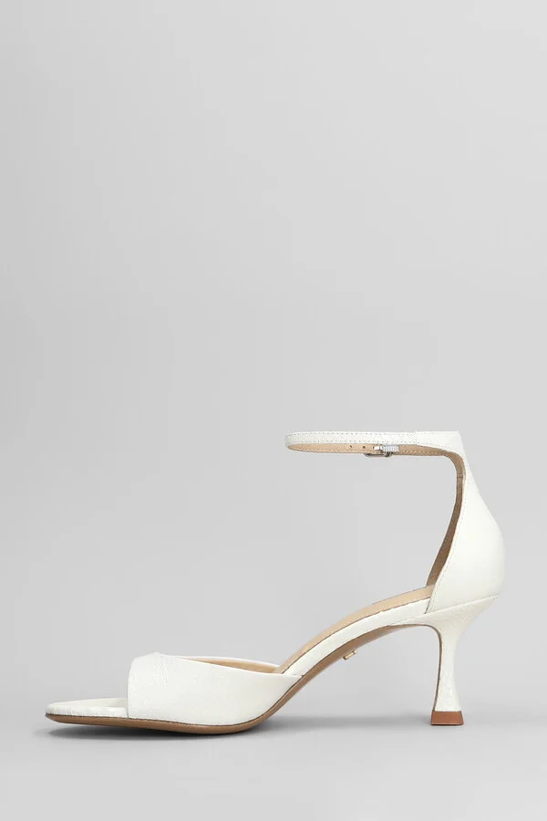 Petrina Sandals In White Leather - Image 3