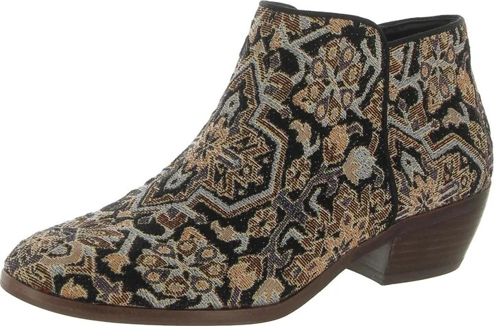 Petty Womens Contrast Trim Block Heel Ankle Boots