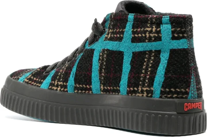 Peu checked high-top sneakers - Image 3
