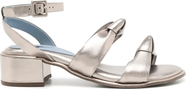 Pewter knot-detailing sandals