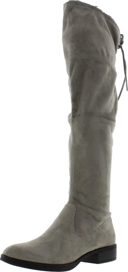 Peyton Womens Faux Suede Knee-High Riding Boots