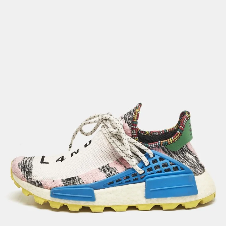 Pharrell Williams x Adidas Multicolor Knit Fabric NMD Hu Solar Pack Mother Sneakers Size 38