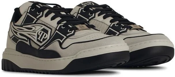 Philipp Plein 'Hexagon' White Leather Sneakers - Image 2