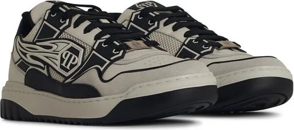 Philipp Plein 'Hexagon' White Leather Sneakers - Image 5