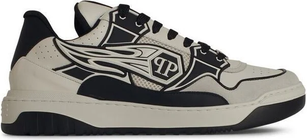 Philipp Plein 'Hexagon' White Leather Sneakers