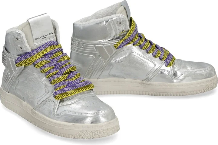 Philippe Model La Grande Woman Leather High-Top Sneakers - Image 3