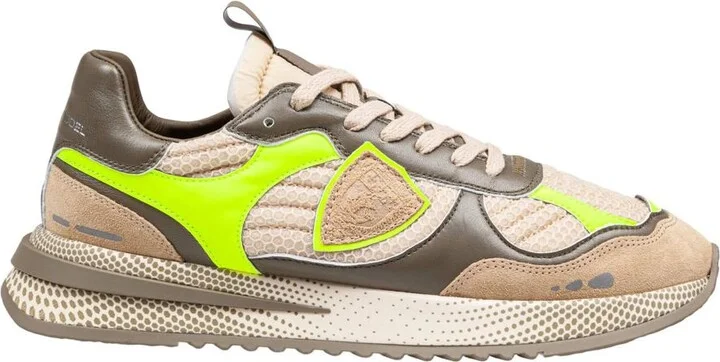 Philippe Model Mesh, Suede And Calfskin Sneaker