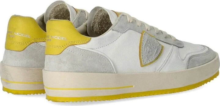 Philippe Model Nice White Yellow Sneaker - Image 4