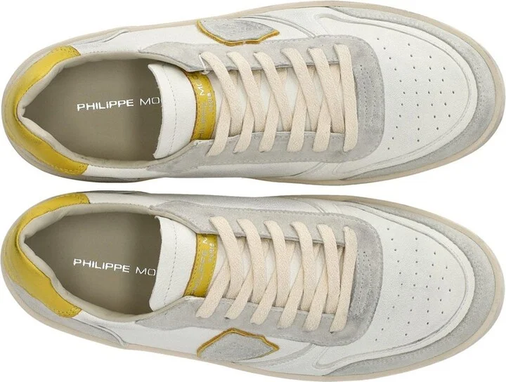 Philippe Model Nice White Yellow Sneaker - Image 5