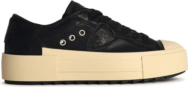 Philippe Model 'Paris' Black Leather Sneakers