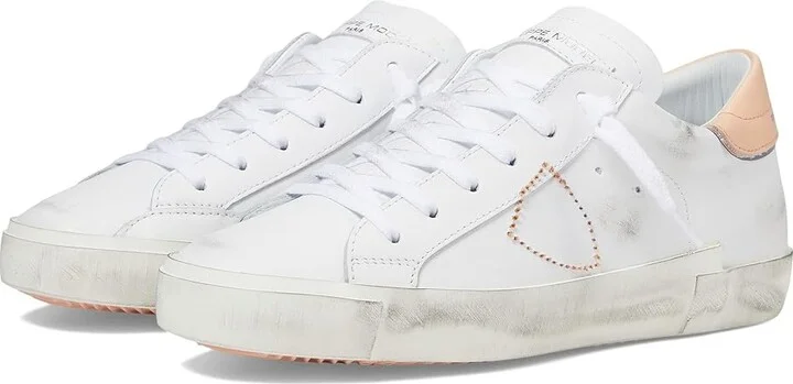 Philippe Model PRSX Low Sneaker Women's Shoes Veau Broderie/Blanc Nude : EU 41 (US Women's 10) M, Leather