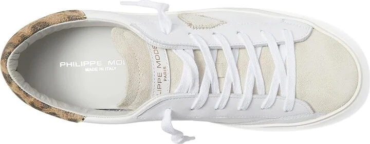Philippe Model PRSX Low Sneaker Women's Shoes Veau Leo/Blanc Brun : EU 41 (US Women's 10) M, Leather - Image 2